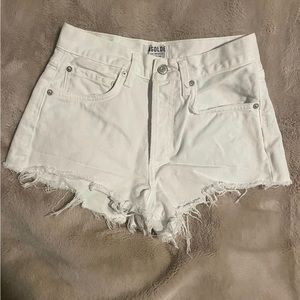 AGOLDE white denim shorts
